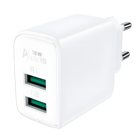 Белое зарядное устройство Acefast A33 2 USB QC