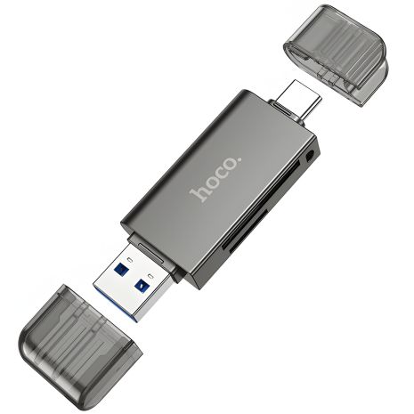 Hoco HB39 USB/ Type-C 3.0 серый переходник адаптер