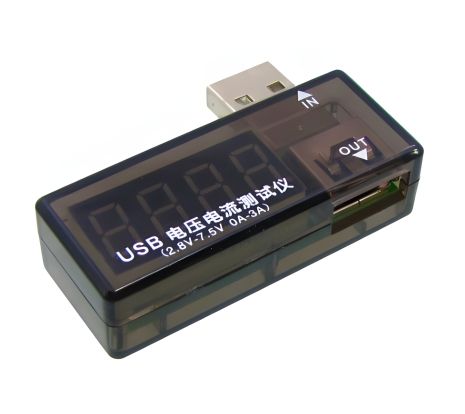 Aida USB Тестер A-3333 для вимірювання струму та напруги під час заряджання мобільного пристрою