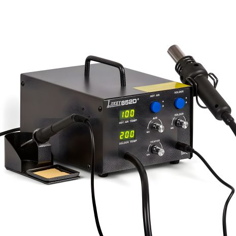 Компрессорная паяльная станция LUKEY 852D+ с феном и паяльником