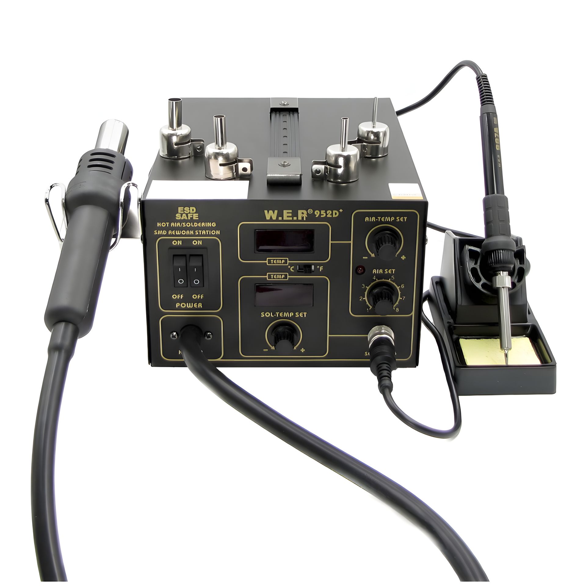 Паяльна WEP станція 952D+, компресорна, фен, паяльник Паяльна WEP станція 952D+, компресорна, фен, паяльник