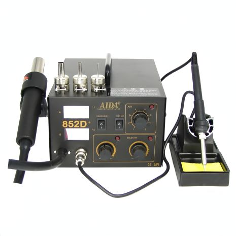 Компрессорная Паяльная Станция Aida 852D+, Фен, Паяльник
