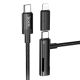 Кабель Hoco U135 2в1 Type-C to Type-C, Lightning, 3A, 60W, 1.2m, black