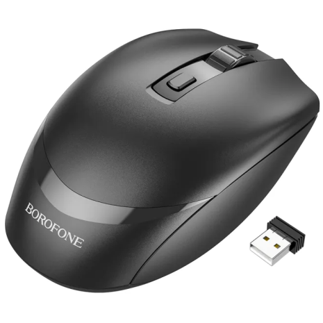 Wireless Миша Borofone BG7 2.4G optical, 1000-1600 DPI, 1хАА Чорний