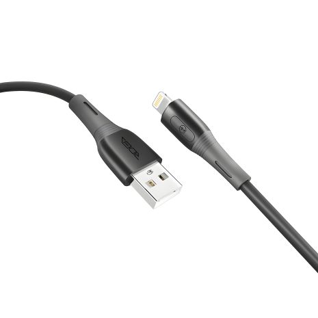 Ridea RC-M133 USB Spring Кабель, 12W, 1m, Lightning, Чорний
