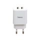 Мережевий зарядний пристрій Hoco C62A з кабелем MicroUSB, 2USB, 2.1A, White