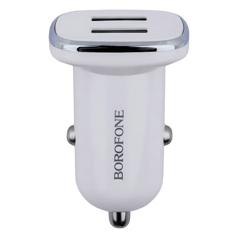 Зарядний пристрій авто Borofone BZ12 2.4A 2 USB White