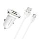 ЗУ Автомобильное Borofone BZ12 2.4A + USB Кабель Type-C Белый