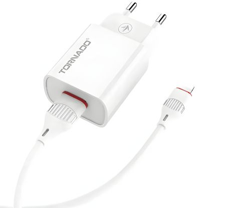Зарядний пристрій 2in1 Tornado TD-14, 1USB Lightning White Зарядний пристрій 2in1 Tornado TD-14, 1USB Lightning White