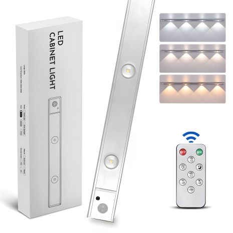 LED світильник 60-2S /око кота/ з датчиком руху, акумулятором, пультом ДК, алюмінієвий корпус, 60 см, 2W Silver