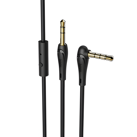 Кабель с AUX HOCO UPA15 + Микрофон 2 pin (1М) (черный)