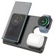 Зарядное беспроводное 3в1 CQ2 Hoco (Watch/phone/earphone, 15WQi, 27W Type-C) black