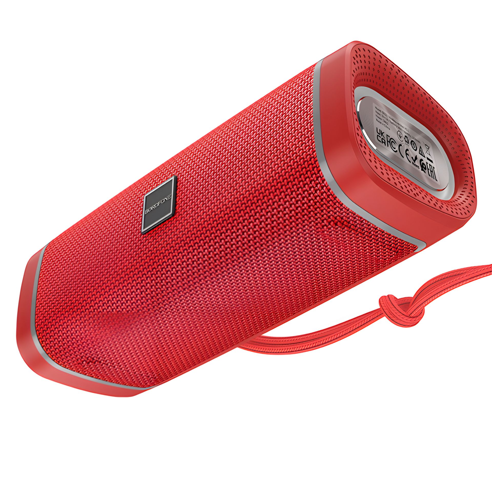 Бездротова колонка Borofone BR32, BT5.3, FM, AUX, USB, TWS, 10W, 1200mAh, світломузика, червона Бездротова колонка Borofone BR32, BT5.3, FM, AUX, USB, TWS, 10W, 1200mAh, світломузика, червона
