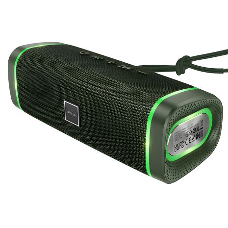 Borofone BR32 Бездротова колонка, BT5.3, FM, AUX, USB, TWS, 10W, 1200mAh, 2h зі світломузикою темно-зелена Borofone BR32 Бездротова колонка, BT5.3, FM, AUX, USB, TWS, 10W, 1200mAh, 2h зі світломузикою темно-зелена