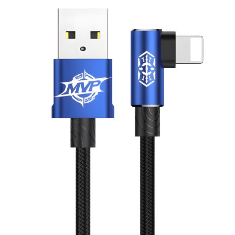 USB кабель Baseus MVP Elbow CALMVP Lightning 2A 1m, (Синий) 03