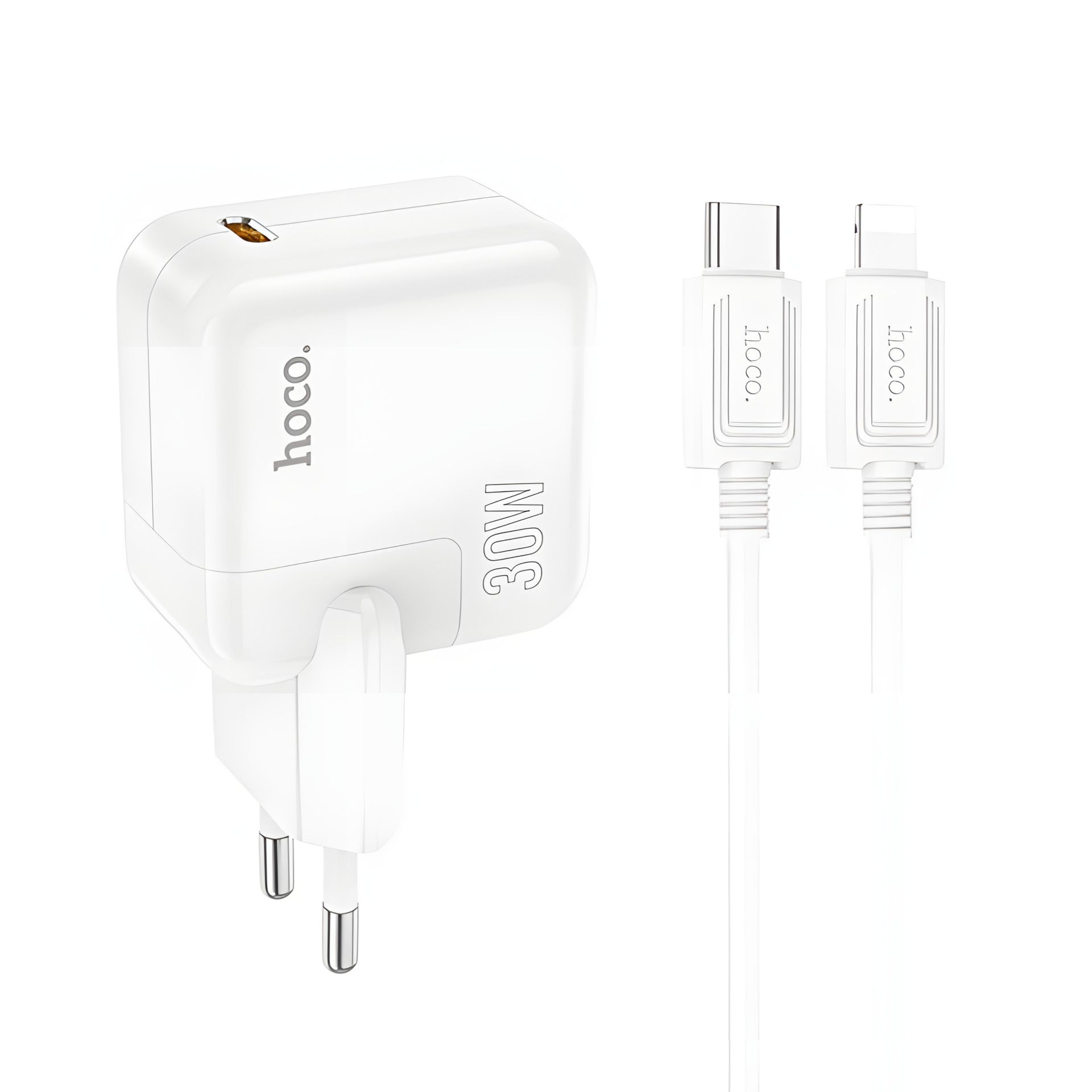Сетевое Зарядное устройство с PD30W Hoco C112A Advantage (Type-C to Lightning) Белый