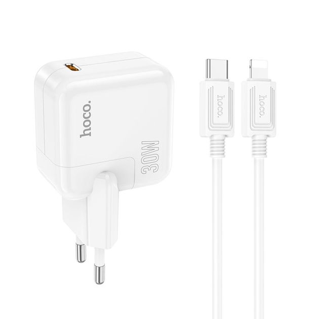 Сетевое Зарядное Устройство Hoco C112A Advantage PD30W Type-C to Lightning Белый