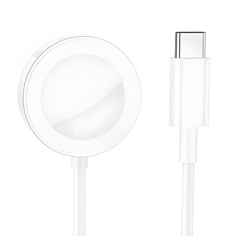 Зарядное устройство магнитное Borofone BQ13C для Apple Watch 1-8, SE/SE2/Ultra беспроводное белое