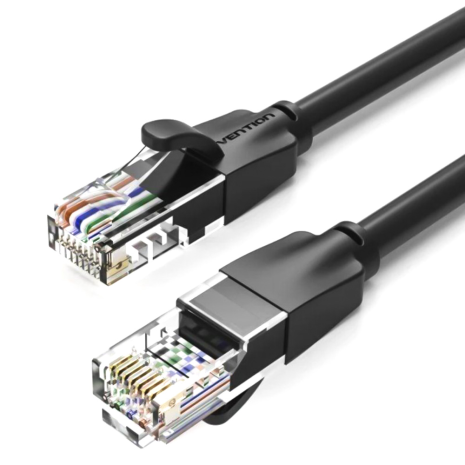 Мережевий кабель Vention Cat.6 1000Mbps(1Gbps) UTP Patch Cable 2M Black (IBEBH)