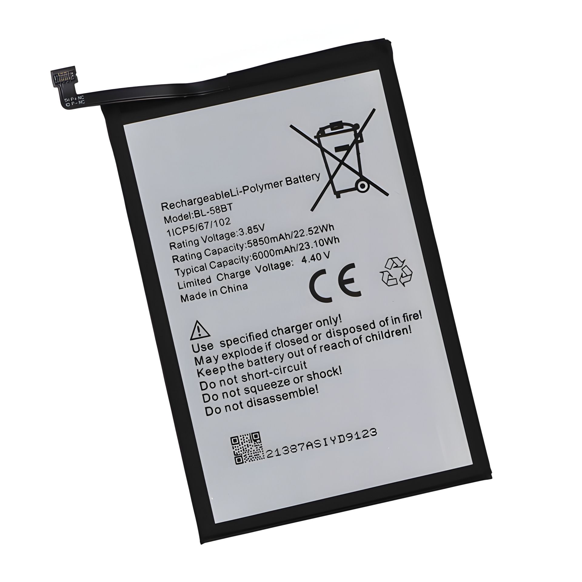 Аккумулятор для Tecno Pova 4/5 / Yoki BL-58BT Аккумулятор для Tecno Pova 4/5 / Yoki BL-58BT