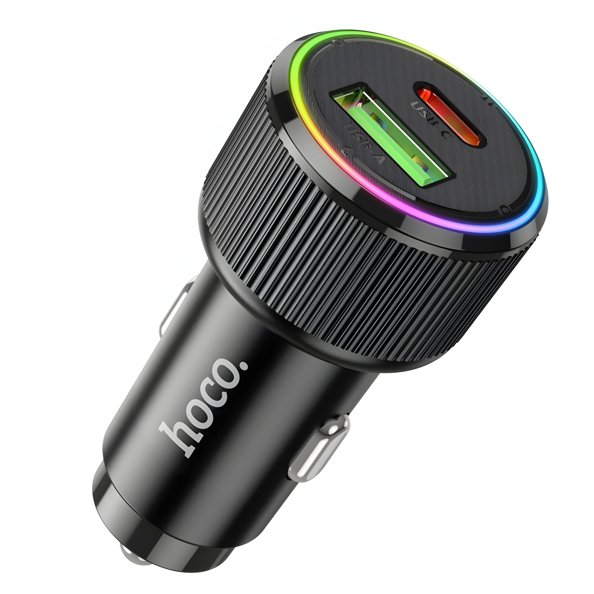 Чёрное автомобильное зарядное устройство Hoco NZ14A |38W: USB QC 18W, Type-C PD20W| Чёрное автомобильное зарядное устройство Hoco NZ14A |38W: USB QC 18W, Type-C PD20W|