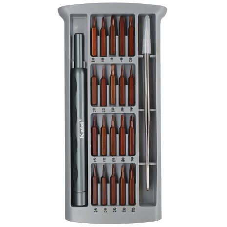Набор инструментов из S2 стали Kaisi K-3022B (ручка, 20 бит, пинцет)
