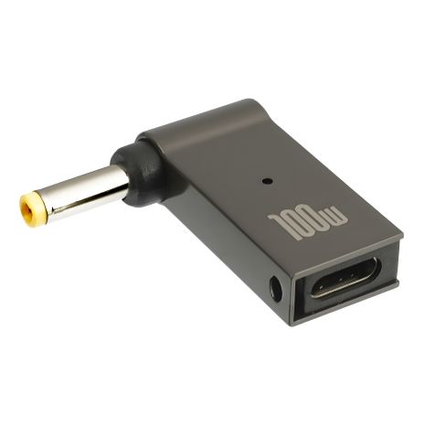 Адаптер для ноутбуків заряджання 100W Type-C-DC 4.0-1.7 з жовтою вставкою