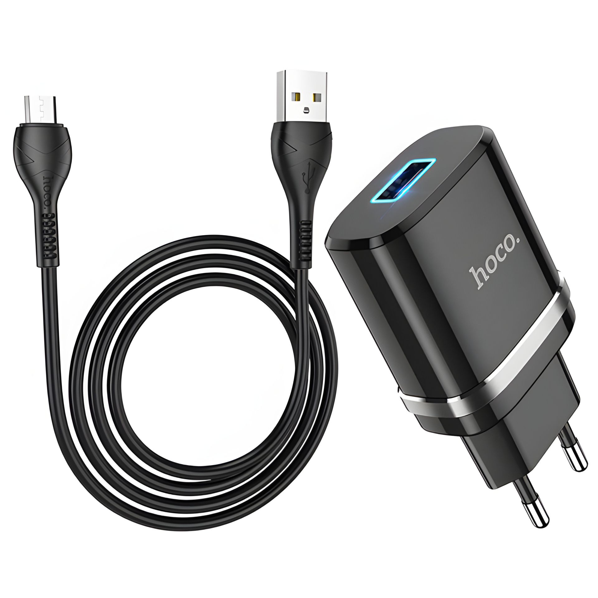 Hoco N1 черное USB зарядное устройство + USB to MicroUSB кабель Hoco N1 черное USB зарядное устройство + USB to MicroUSB кабель