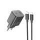 Hoco черное 45W PD N42 зарядное устройство + Type-C to Lightning кабель