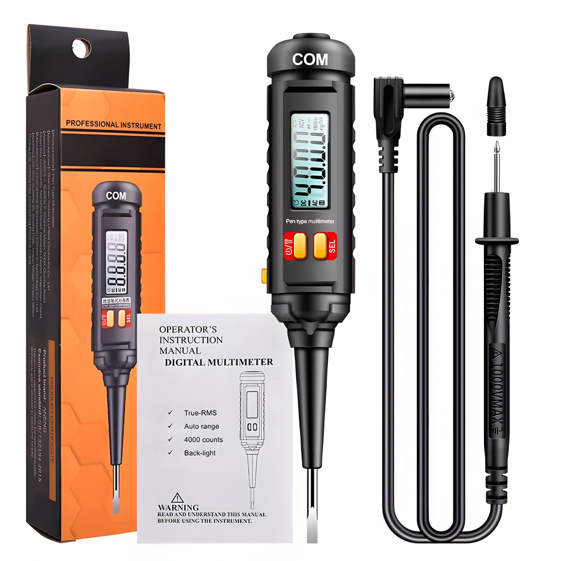 Цифровий мультиметр-ручка Aneng A3010, AC/DC, TrueRMS, NCV, Чорний Цифровий мультиметр-ручка Aneng A3010, AC/DC, TrueRMS, NCV, Чорний