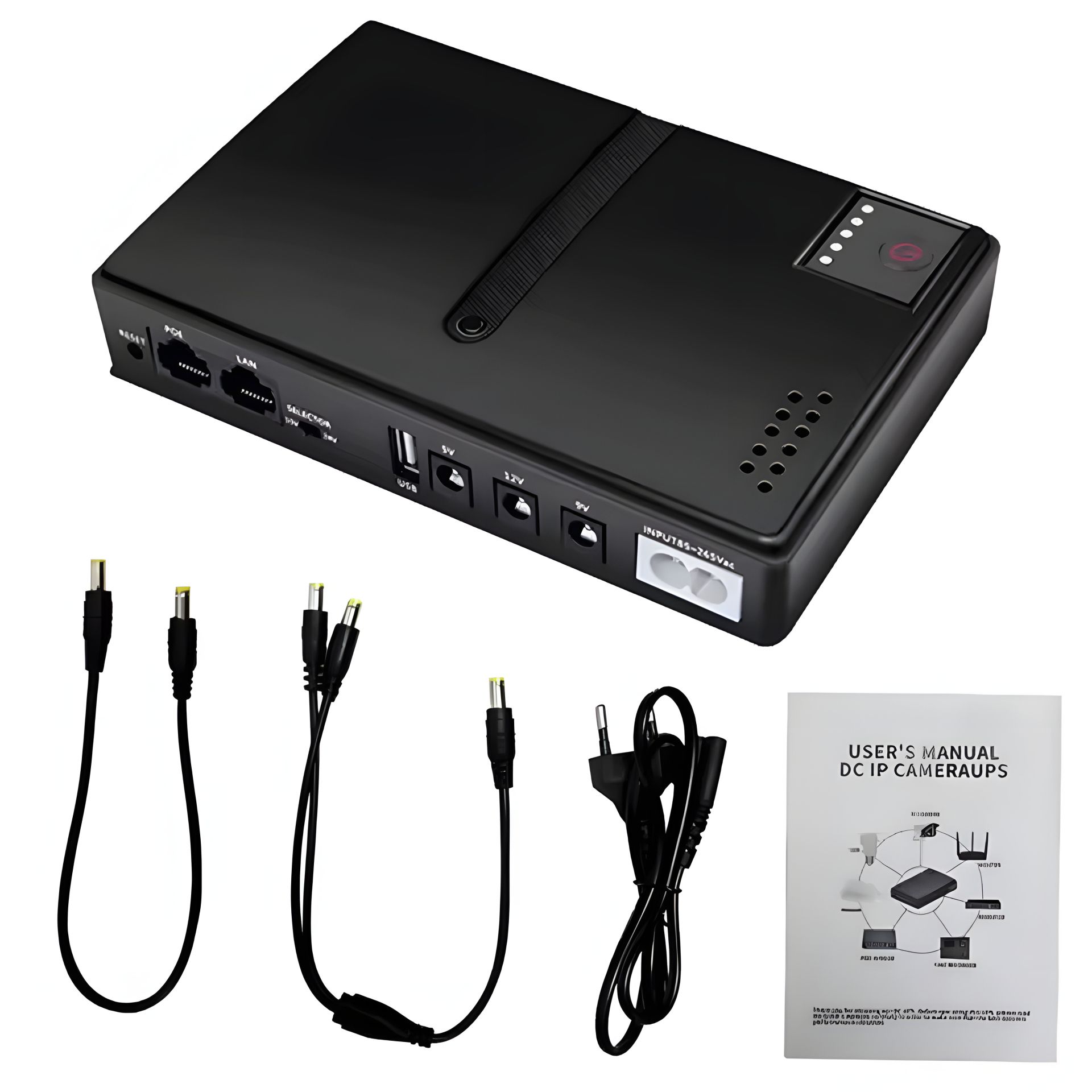 ДБЖ для роутера DC1018L+AKB 13600 mAh вихід 12V/ 9V +USB 5V +POE (Змінні батареї 18650 4шт в комплекті) ЧОРНИЙ ДБЖ для роутера DC1018L+AKB 13600 mAh вихід 12V/ 9V +USB 5V +POE (Змінні батареї 18650 4шт в комплекті) ЧОРНИЙ