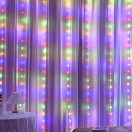 Світлодіодна USB гірлянда штора RGB, 3x2 м, без гачків, 8 режимів, з пультом Світлодіодна USB гірлянда штора RGB, 3x2 м, без гачків, 8 режимів, з пультом