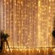 Светодиодная гирлянда USB штора, медная нить, теплый белый, 3x3 м, БЕЗ КРЮЧКОВ, 8 режимов, с пультом Светодиодная гирлянда USB штора, медная нить, теплый белый, 3x3 м, БЕЗ КРЮЧКОВ, 8 режимов, с пультом