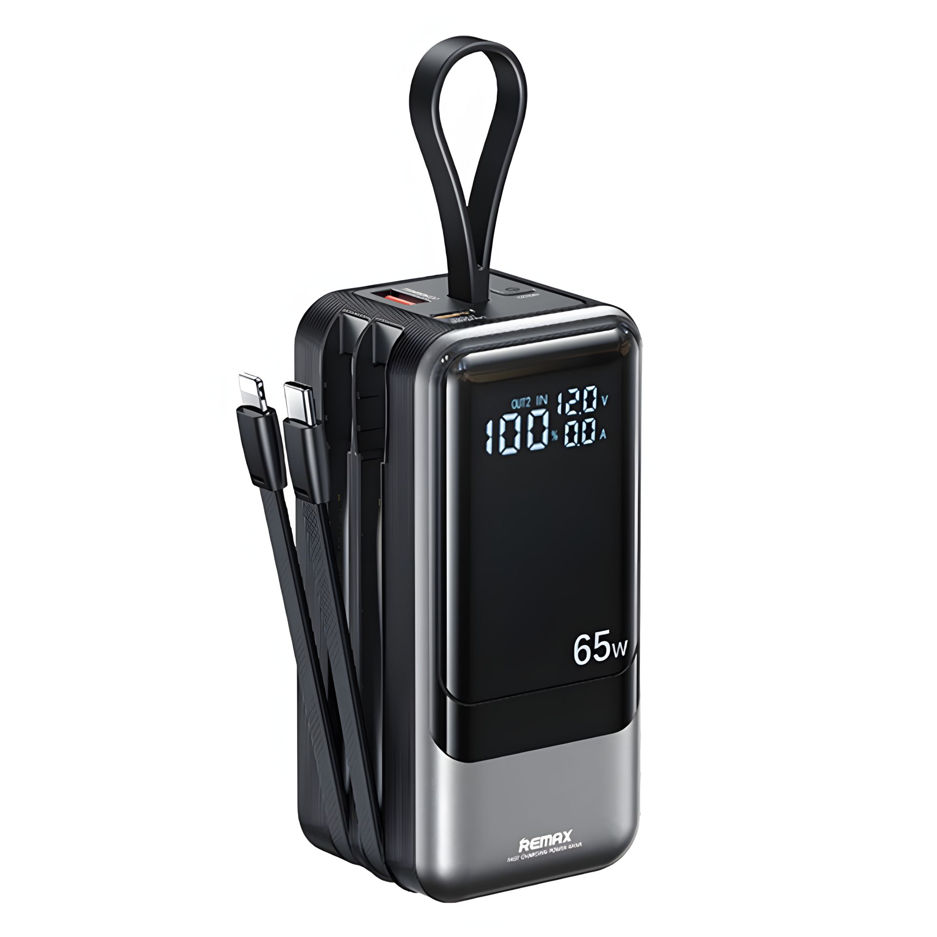 Remax RPP-59 Power Bank 20000mAh 65W+60W PD+QC with Type-C/Lightning Cable Gray Remax RPP-59 Power Bank 20000mAh 65W+60W PD+QC with Type-C/Lightning Cable Gray