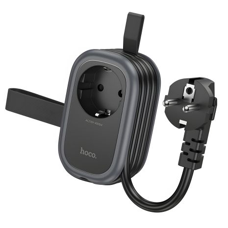 Hoco NS7 мережевий зарядний пристрій-подовжувач 2 USB/Type-C PD 20W, 1 розетка 1.1m чорний Hoco NS7 мережевий зарядний пристрій-подовжувач 2 USB/Type-C PD 20W, 1 розетка 1.1m чорний