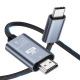 Адаптер перехідник 4K 60Hz Type-C to HDMI 2m, метал, нейлон, Black-Grey (TH001-MN20KG-460) Адаптер перехідник 4K 60Hz Type-C to HDMI 2m, метал, нейлон, Black-Grey (TH001-MN20KG-460)