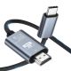 Type-C to HDMI Adapter 4K 60Hz 2m, Metal, Nylon, Black-Grey (TH001-MN20KG-460)