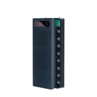 DIY корпус-кейс для АКБ 8x18650 (18650 8шт) / повербанк 10W 2xUSB, Type-C, microUSB, чорний (без АКБ)