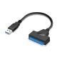 SATA III 22pin to USB 6Gbps Cable Adapter Black | for HDD and SSD