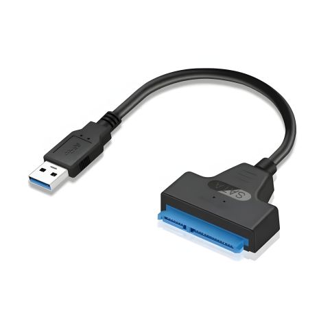 SATA III 22pin to USB 6Gbps Cable Adapter Black | for HDD and SSD