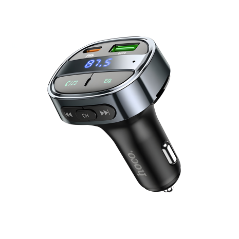 Модулятор Hoco E70 PD30W+QC3.0, BT FM transmitter, Чорний