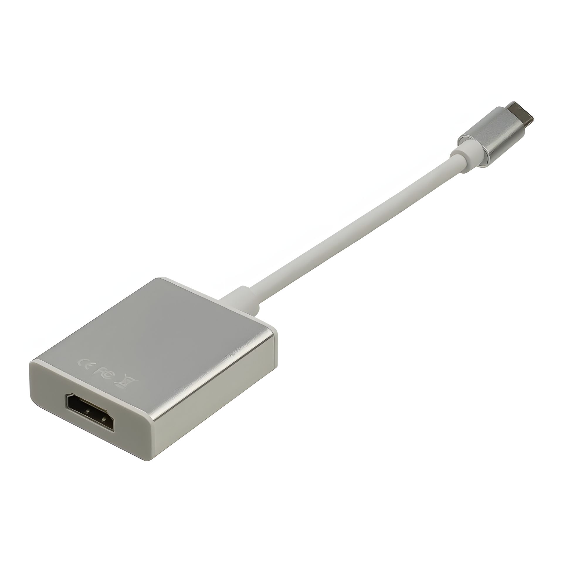 Переходник адаптер Type-C - HDMI (F), белый-серый Переходник адаптер Type-C - HDMI (F), белый-серый