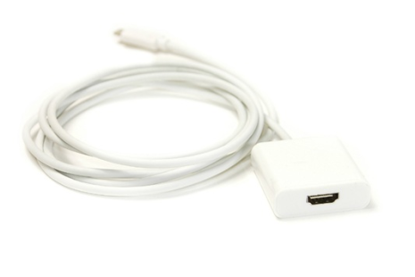 Відео кабель PowerPlant HDMI female - USB Type-C, 1.8м White