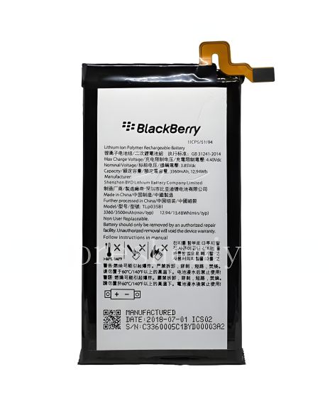 Blackberry Key 2/Key Two TLp035B1 Blackberry Акумулятор [Original PRC] на 12 місяців
