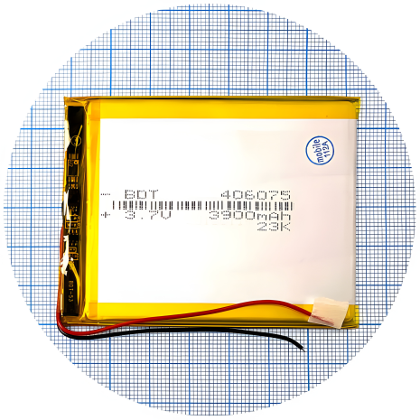 Аккумулятор универсальный 406075 74 х 59 х 3 мм, 3900 mAh 3.7V