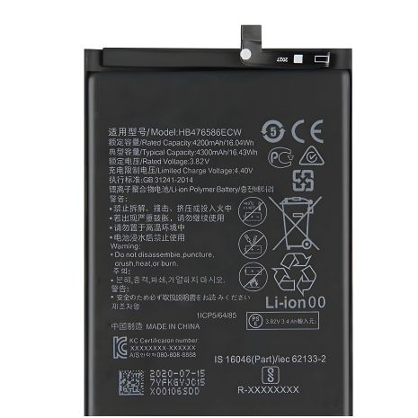 Huawei HB476586ECW Honor 10x Battery, 4300 mAh, 12-month Warranty, Original PRC