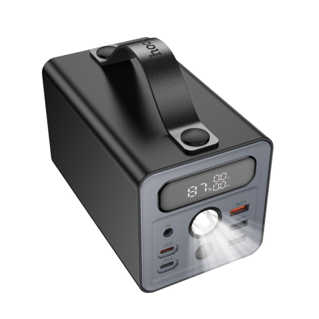 Повербанк Hoco J138 60000mAh, 3xUSB, Type-C, DC, 22.5W, PD 20W з дисплеєм та ліхтарем black Повербанк Hoco J138 60000mAh, 3xUSB, Type-C, DC, 22.5W, PD 20W з дисплеєм та ліхтарем black