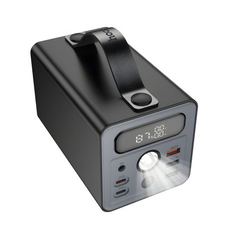 Зовнішній акумулятор Hoco J138 60000mAh, 3xUSB, Type-C, DC, 22.5W, PD 20W, з дисплеєм і ліхтарем, чорний Зовнішній акумулятор Hoco J138 60000mAh, 3xUSB, Type-C, DC, 22.5W, PD 20W, з дисплеєм і ліхтарем, чорний