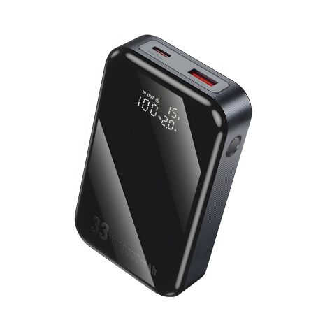 Hoco Q30 Повербанк 10000mAh, QC, SCP, FCP, AFC, PD, PPS, Type-C, USB, 33W металевий сірий Hoco Q30 Повербанк 10000mAh, QC, SCP, FCP, AFC, PD, PPS, Type-C, USB, 33W металевий сірий