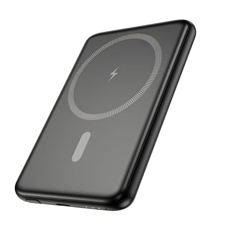Hoco J140A Повербанк 5000mAh Type-C, QC, FCP, AFC, PD 20W магнітний з бездротовою зарядкою чорний